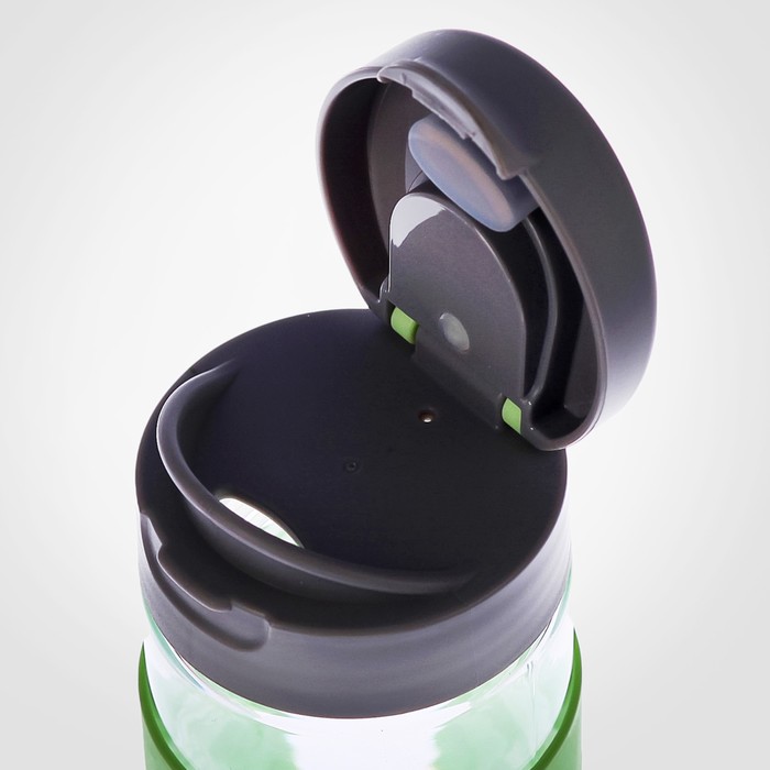 Бутылка 600 мл, крышка с кольцом, силиконовая вставка посередине, микс, 6х22 см