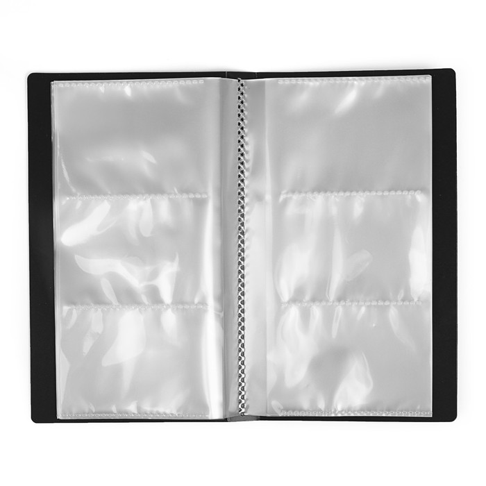 Визитница на 120 карт, 3 карты на 1 листе, обложка пластик черная