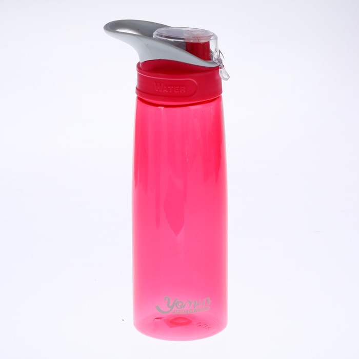 Бутылка для воды 750 мл Water, прямая, с поильником, откидная крышка, 7.5х9х24.5 см