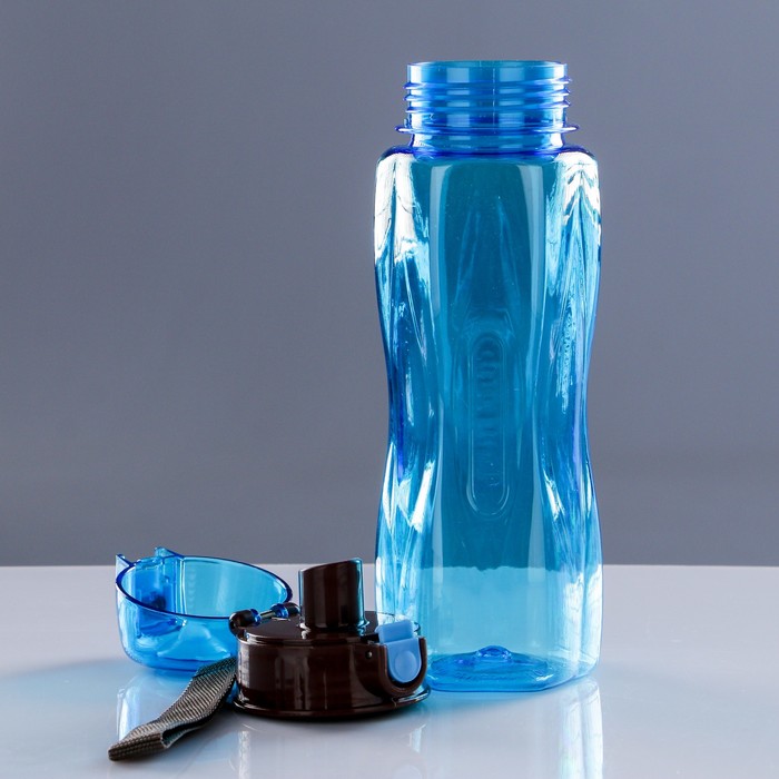 Бутылка для воды 750 мл, с поильником, откидная крышка, 7х25 см
