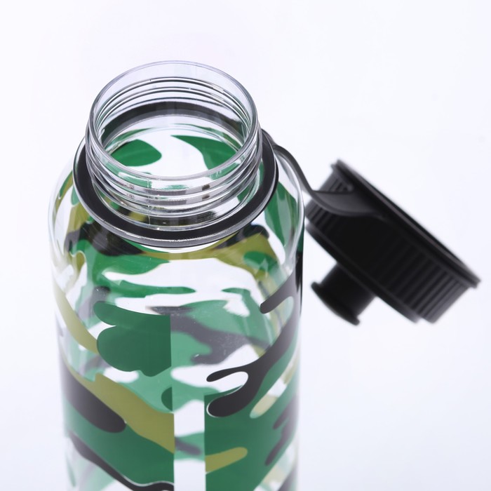 Бутылка для воды 700 мл «Камуфляжная», с соской, на резинке, микс, 7х9х24 см