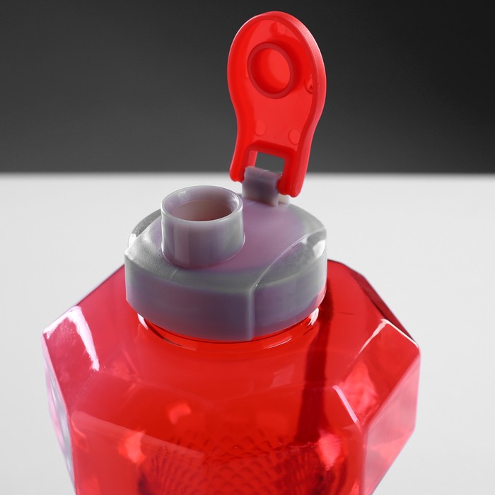 Бутылка для воды 1500 мл, в виде гантели, с толстой ручкой, на шнурке, микс, 12х27 см