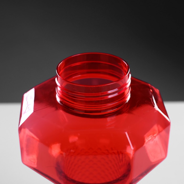 Бутылка для воды 1500 мл, в виде гантели, с толстой ручкой, на шнурке, микс, 12х27 см