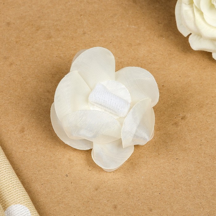 Бант для девочек с резинкой "Тёплый ветер", белый, 8 см