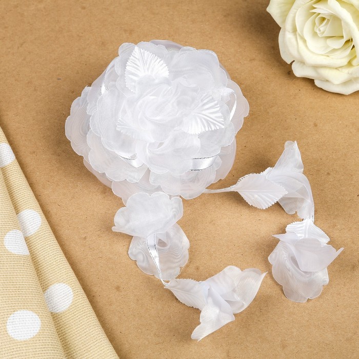 Бант для девочек с резинкой "Снежная королева", с лентами, 12 см