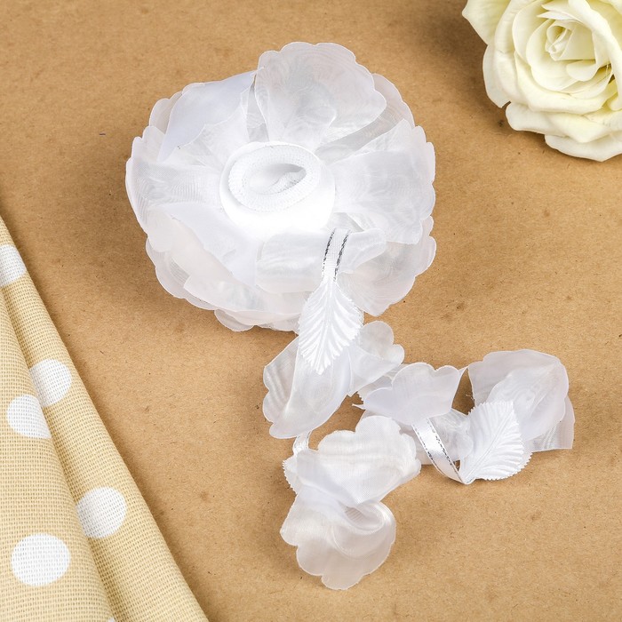 Бант для девочек с резинкой "Снежная королева", с лентами, 12 см