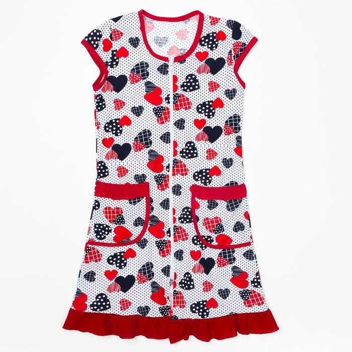 Халат для девочки, рост 116, сердечки