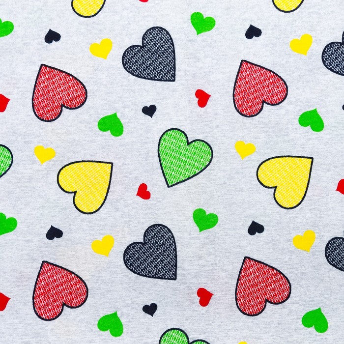 Халат для девочки, рост 116, цвет серый, сердца