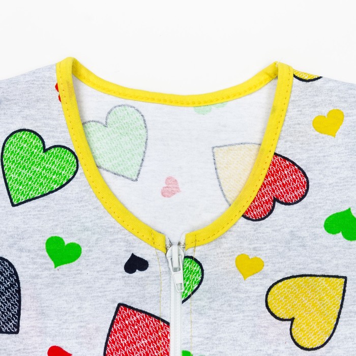 Халат для девочки, рост 158, цвет серый, сердца