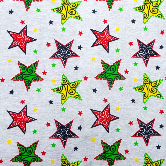 Халат для девочки, рост 146, цвет серый, звезды