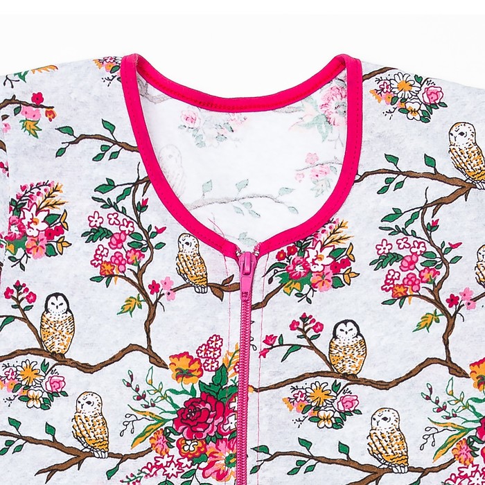 Халат для девочки, рост 116, принт совы