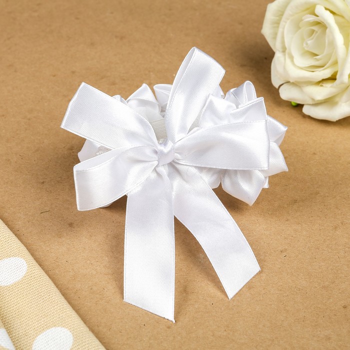 Повязка на голову "Веночек", белый, 12 см