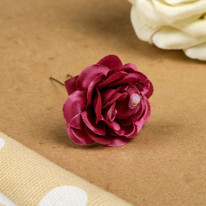 Шпилька для волос "Инес", красная, 8 см