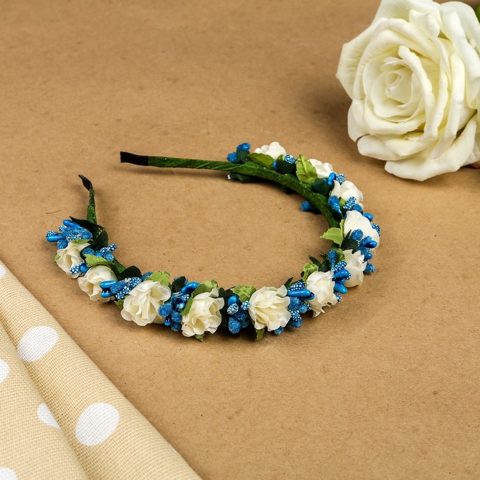 Ободок для волос "Зефир", разноцветный, белый, 15 см