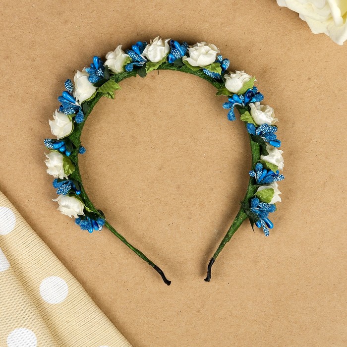 Ободок для волос "Зефир", разноцветный, белый, 15 см