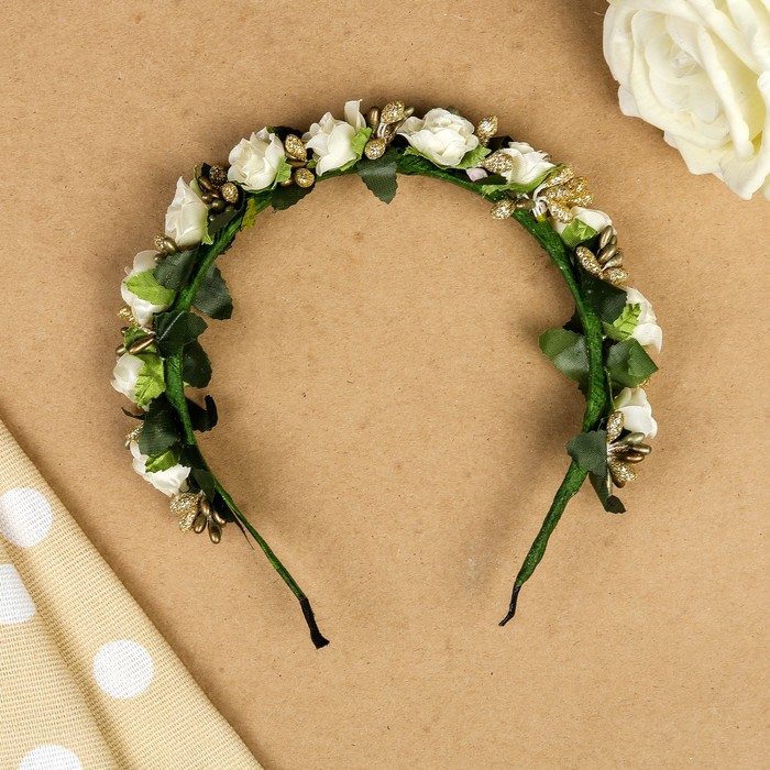 Ободок для волос "Зефир", разноцветный, белый, 15 см