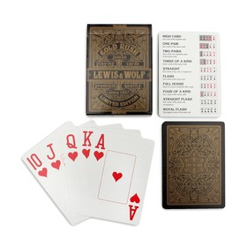 

Игральные карты "Lewis Wolf" для покера, 54 шт. в колоде, золотая рубашка, jumbo index