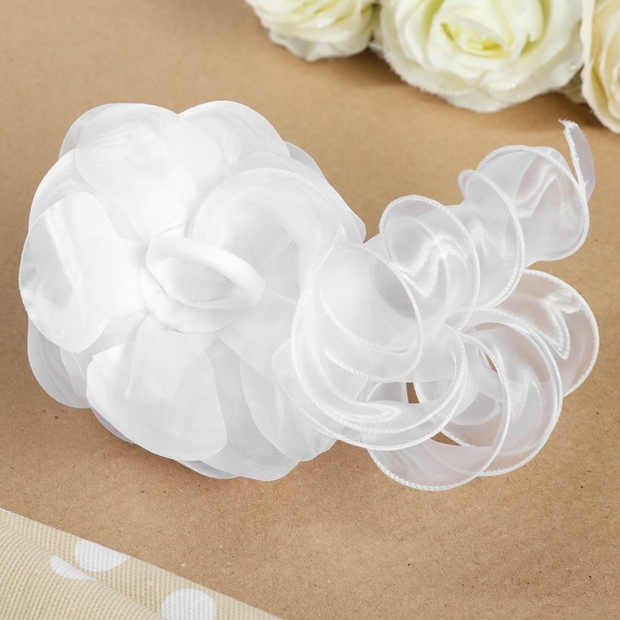 Бант для девочек с резинкой "Безе", 18 см