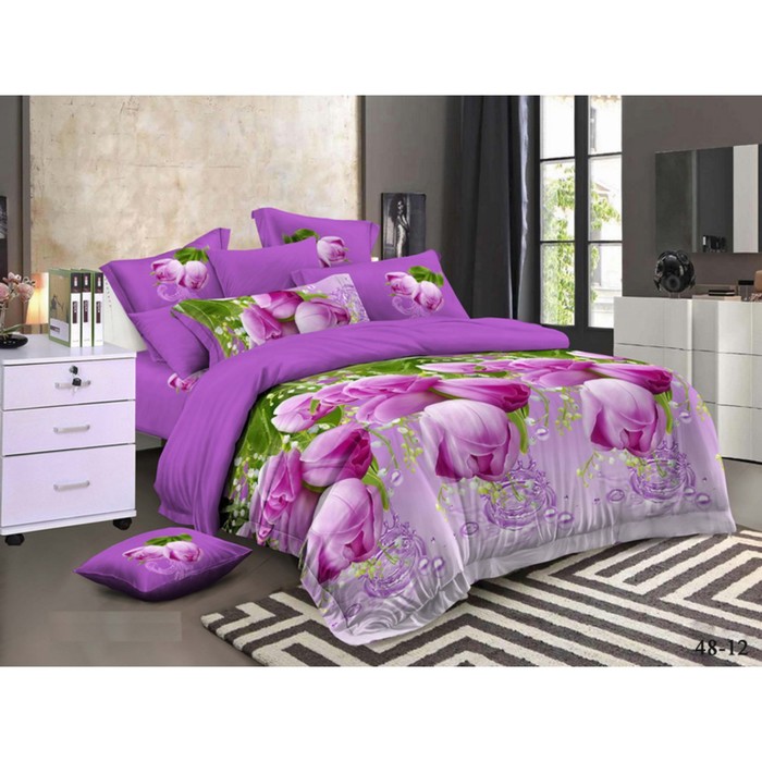 КПБ евро, 215х240 см, 200х215 см, 70х70 см-2 шт., бязь 125 г/м2 48-12