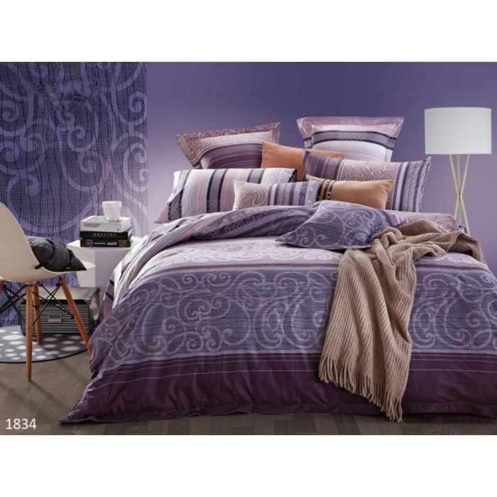 КПБ 1,5 сп., 150х215 см, 145х215 см, 70х70 см-2 шт., сатин 120 г/м2 1834