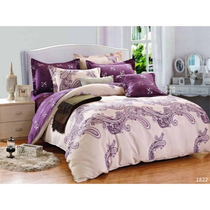 КПБ 1,5 сп, 150х215 см, 145х215 см, 70х70 см-2 шт., сатин 120 г/м2 1822