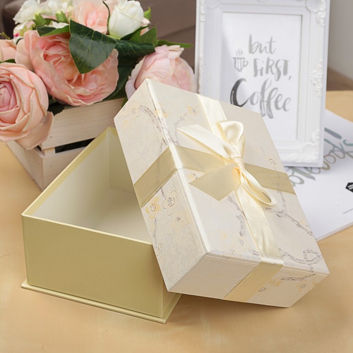 Набор коробок 3в1, кремовый, 25 х 18 х 12 - 19 х 14 х 8 см