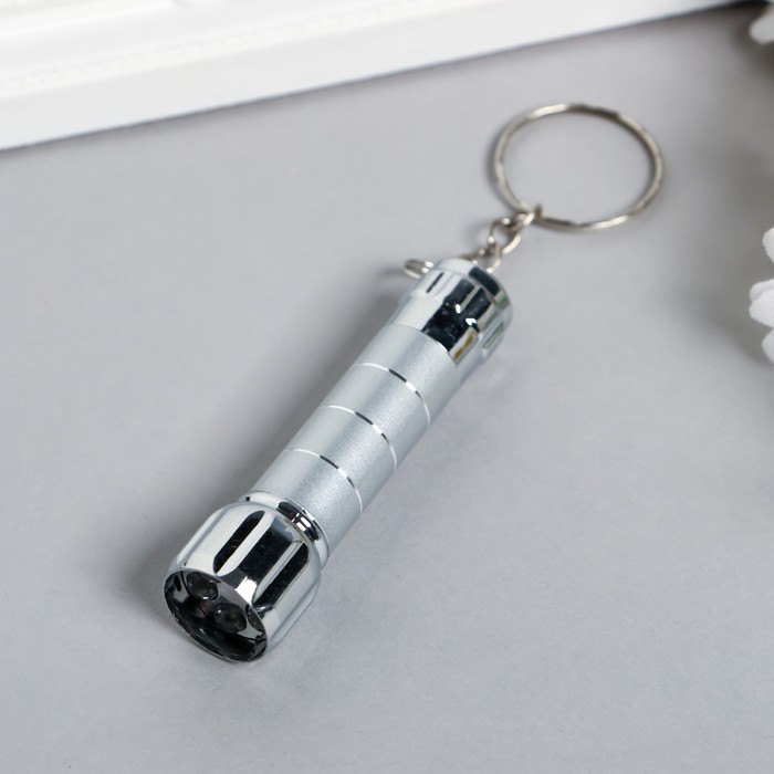 Фонарик на кольце "Полоски" 7 диодов МИКС 7,3х1,9х1,9 см