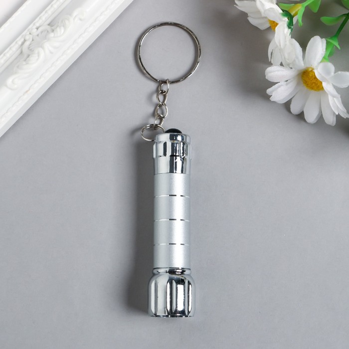 Фонарик на кольце "Полоски" 7 диодов МИКС 7,3х1,9х1,9 см