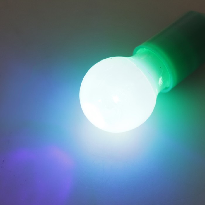 Фонарик свет на кольце "Лампочка цветная" МИКС мигает вкл за веревку 5,7х2,4х2,4 см