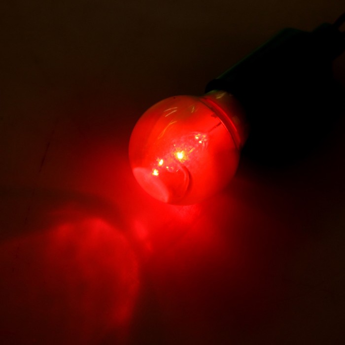 Фонарик свет на кольце "Лампочка цветная" МИКС мигает вкл за веревку 5,7х2,4х2,4 см