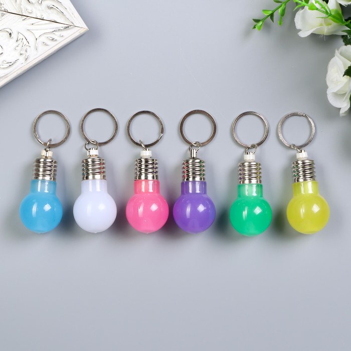 Фонарик свет на кольце "Лампа цветная" МИКС светит 5,5х3х3 см