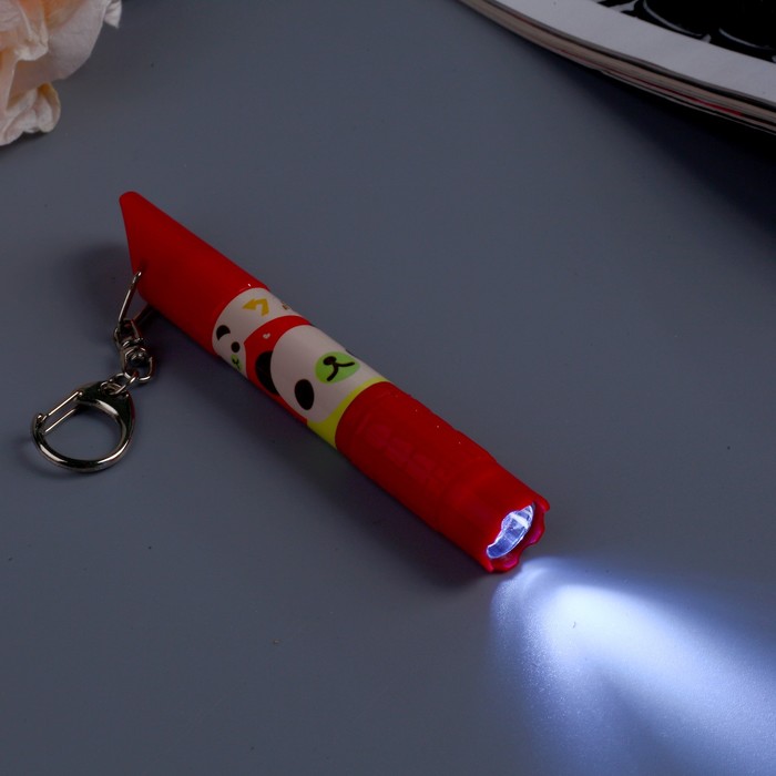 Фонарик на кольце+свисток+ручка "Зверята" МИКС 11,5х1,5х1,5 см