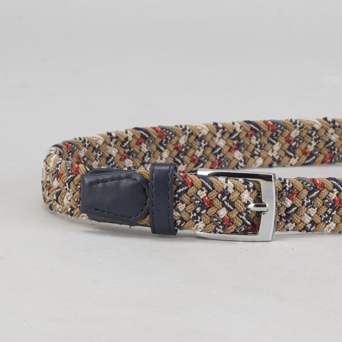 Ремень детский, резинка, пряжка металл, ширина - 3 см, цвет меланжевый