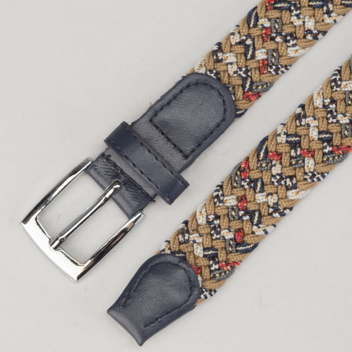 Ремень детский, резинка, пряжка металл, ширина - 3 см, цвет меланжевый