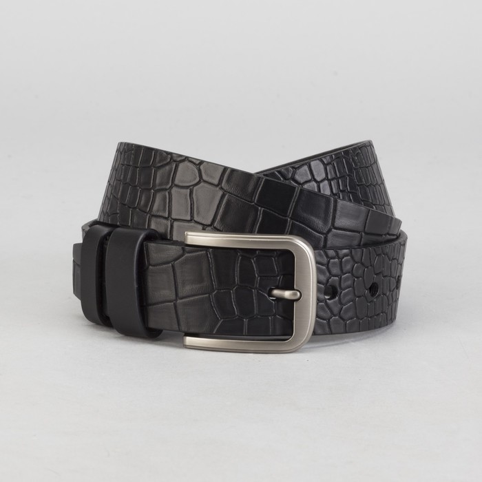 Ремень мужской, винт, пряжка под тёмный металл, ширина - 4 см, цвет чёрный