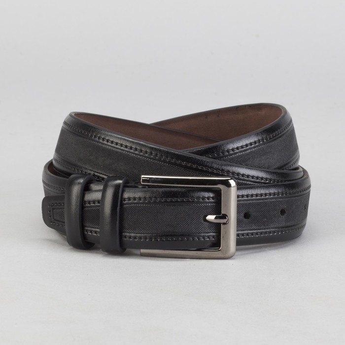 Ремень мужской Великан, пряжка под тёмный металл, ширина - 3,5 см, цвет чёрный
