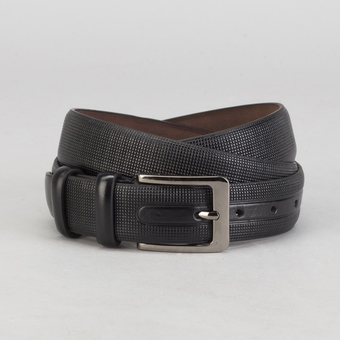 Ремень мужской Великан, пряжка под тёмный металл, ширина - 3,5 см, цвет чёрный