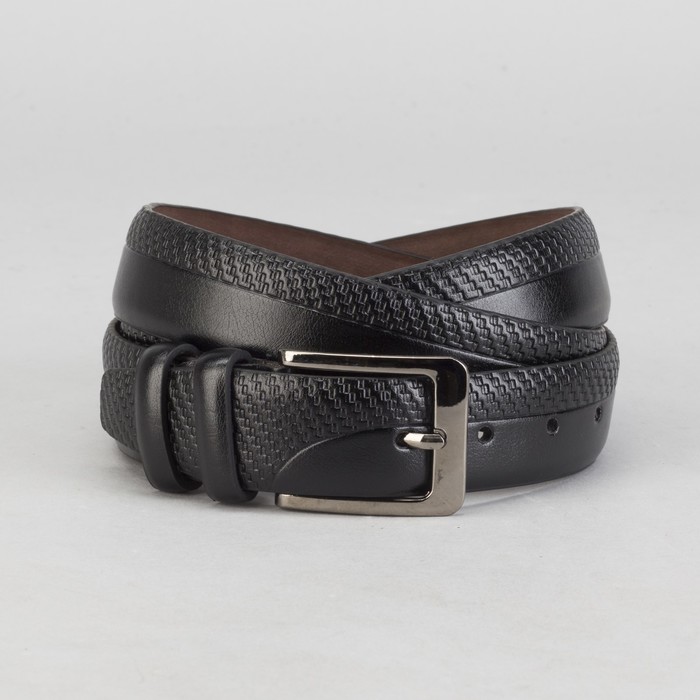 Ремень мужской Великан, пряжка под тёмный металл, ширина - 3,5 см, цвет чёрный