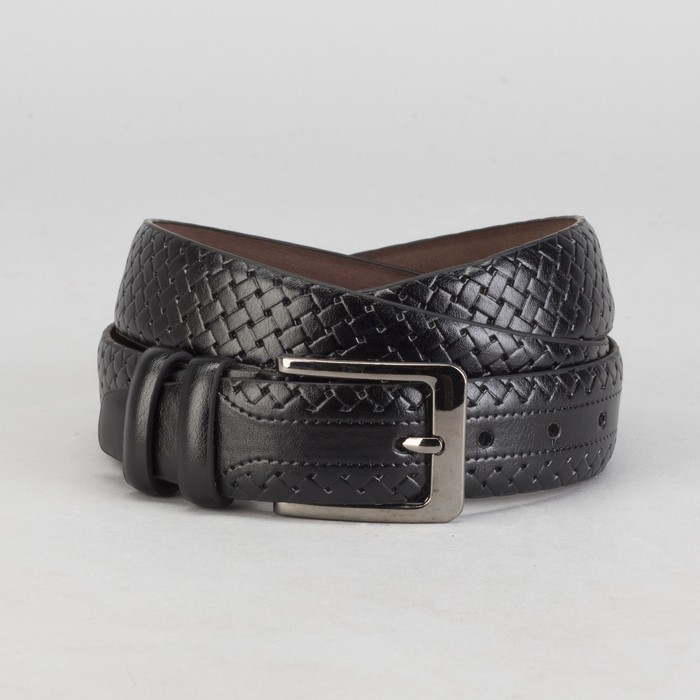 Ремень мужской Великан, пряжка под тёмный металл, ширина - 3,5 см, цвет чёрный