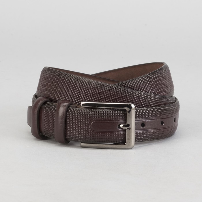 Ремень мужской Великан, пряжка под тёмный металл, ширина - 3,5 см, цвет чёрный