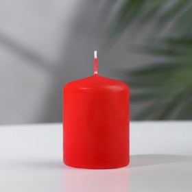 Свеча - цилиндр, 4х5см, красная
