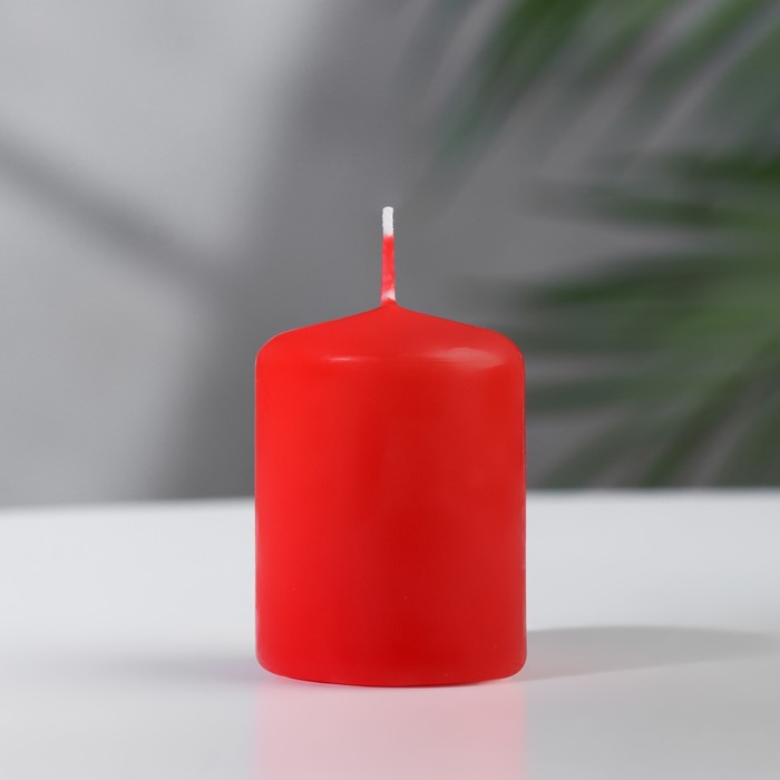 Свеча - цилиндр, 4х5см, 7 ч, 47 г, красная свеча цилиндр 4х5см 7 ч 47 г бордовая