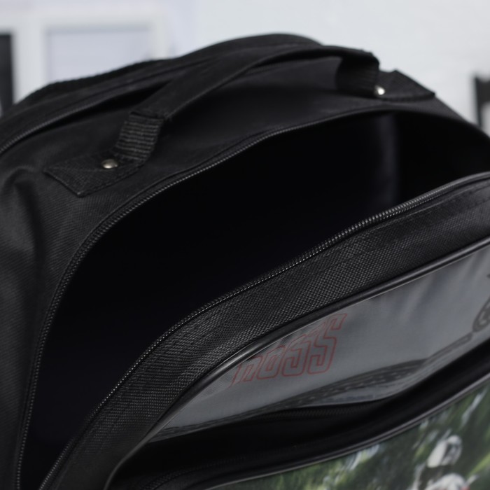 Рюкзак школьный "Мотоциклы", 2 отдела на молнии, 2 наружных кармана