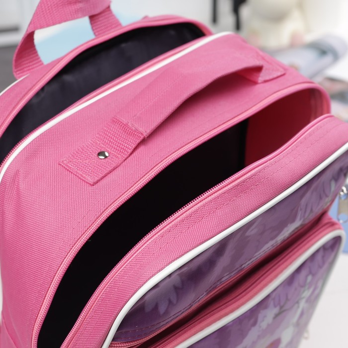Рюкзак школьный "Принцесса", 2 отдела на молнии, 2 наружных кармана