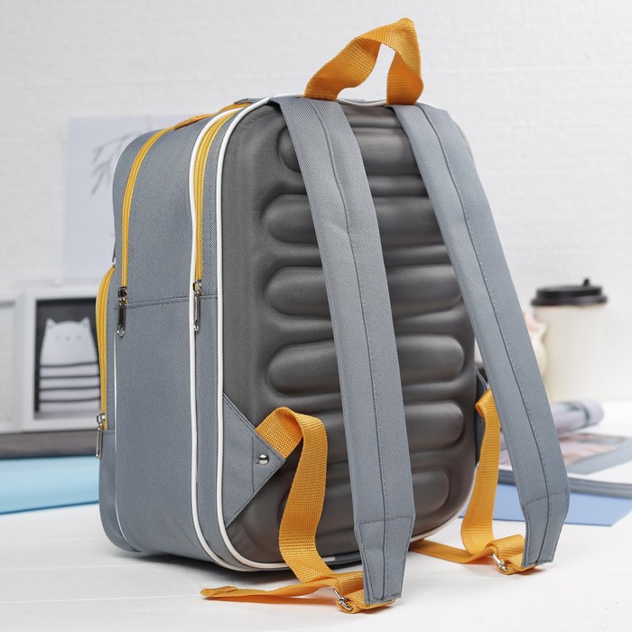 Рюкзак школьный "Спящий котёнок", 2 отдела на молнии, 2 наружных кармана