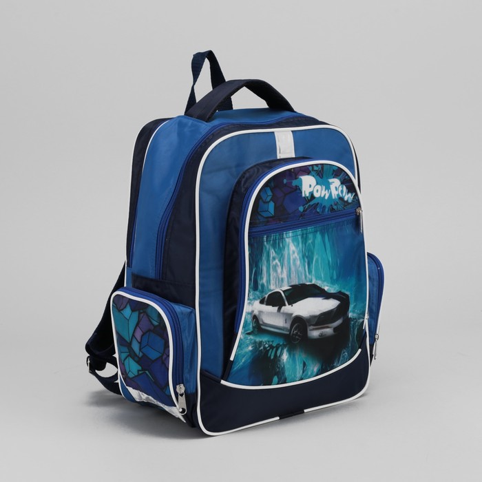 Рюкзак школьный "Машина", отдел на молнии, 3 наружных кармана, светоотражающий