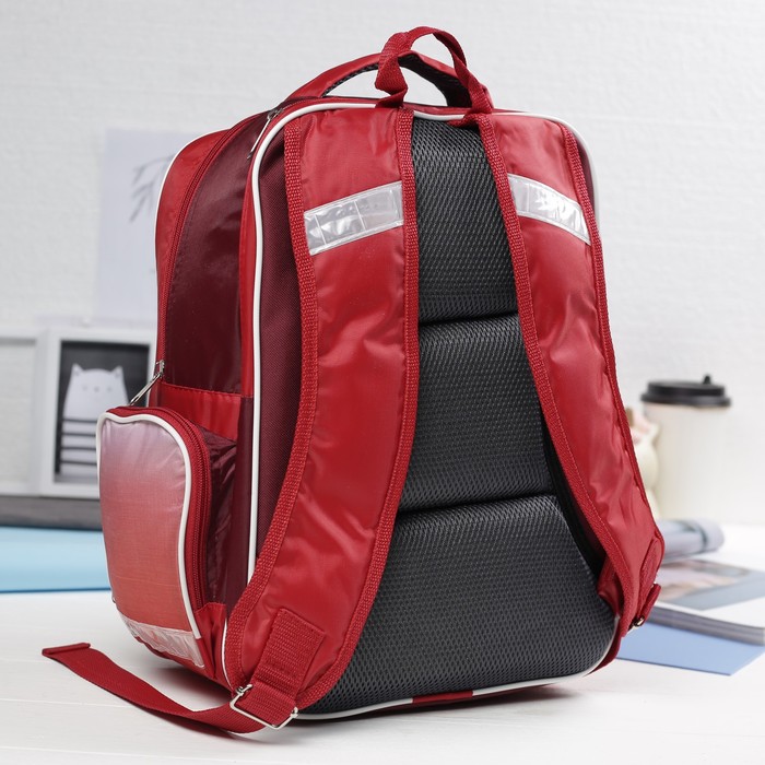 Рюкзак школьный "Котёнок", отдел на молнии, 3 наружных кармана, светоотражающий