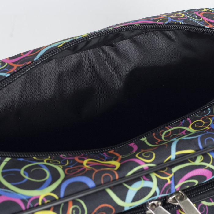 Сумка дорожная, 1 отдел, 2 наружных кармана, длинный ремень, цвет чёрный