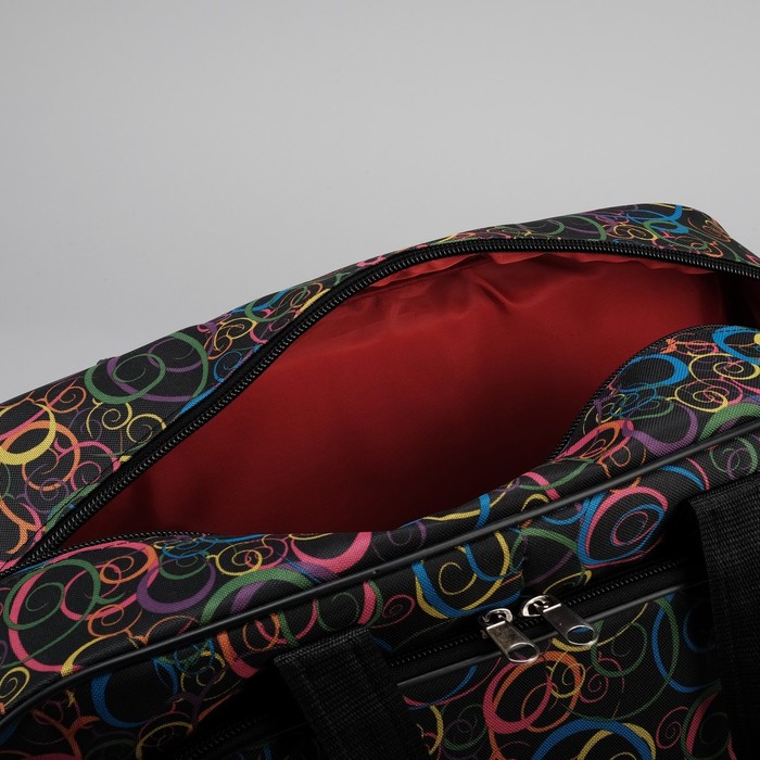 Сумка дорожная, 1 отдел, 2 наружных кармана, длинный ремень, цвет чёрный