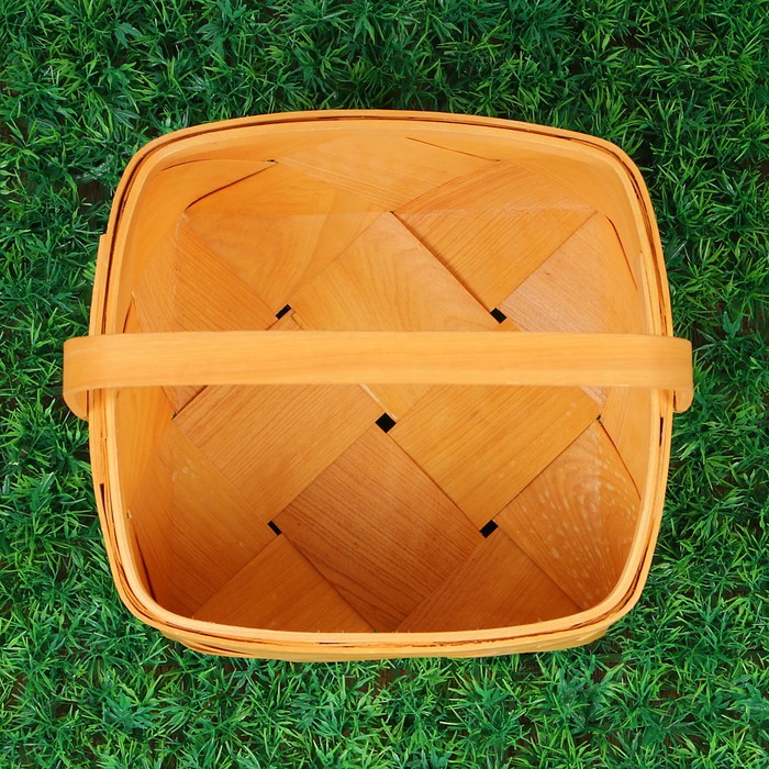 Корзинка «Лукошко», светлая, 21×21×12/23 см, шпон